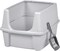IRIS USA Open Top Cat Litter Tray with Scoop and Scatter Shield, Silver